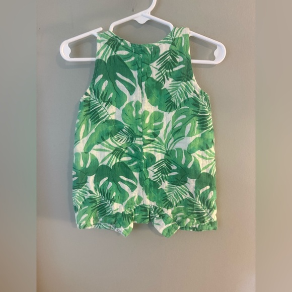 Angel Dear Green and White Tropical Leaf One Piece - Picture 2 of 6